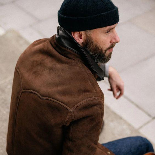 Suede leather jacket