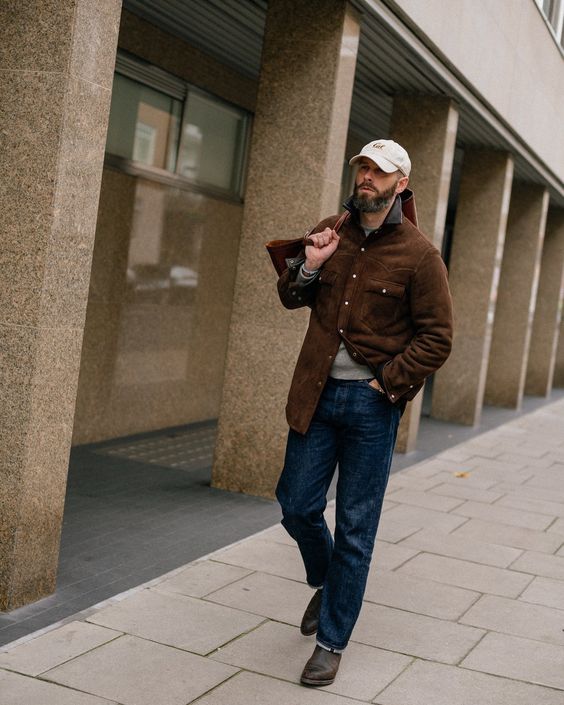 Suede leather jacket